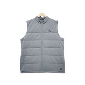 Travis Mathew Men's Light Gray Puffer Vest - TRG Logo